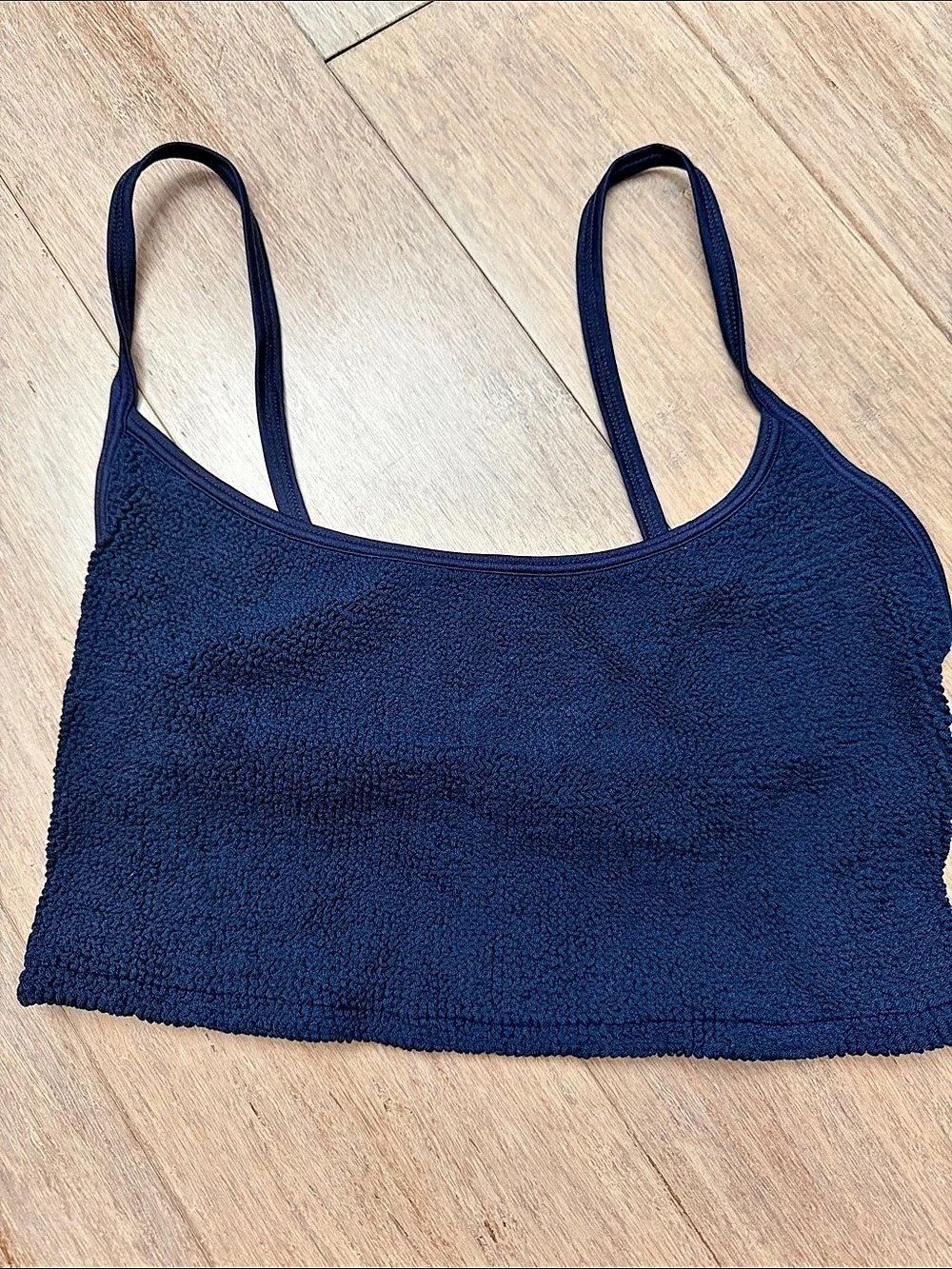 Hunza G Square Neck Bikini Top in Navy
